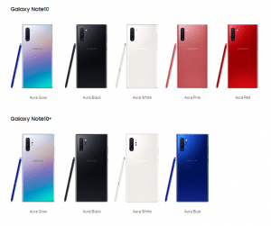 note 10 colors
